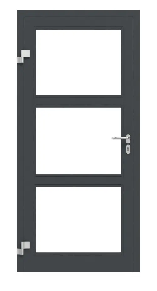 HÖRMANN zestaw drzwi wewnętrznych drzwi ramowe aluminiowe ES 50 z przeszkleniem LA-03 z ościeżnicą blokową
