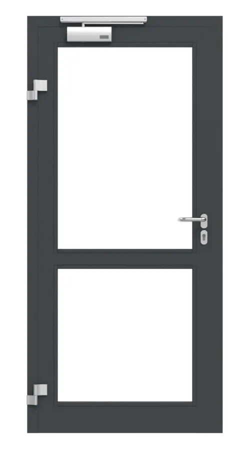 HÖRMANN Zestaw drzwi wewnętrznych Aluminiowa drzwi z ramą rurową z funkcją ochrony przed dymem RS 150 z przeszkleniem LA-02 w tym ościeżnica blokowa