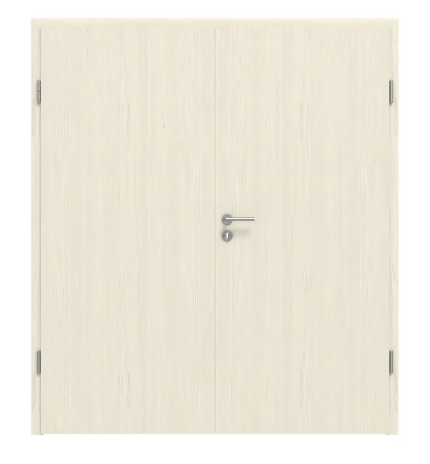 Widok frontowy modrzew lazurowany Basic Durat drzwi dwuskrzydłowe z ościeżnicą - Huga