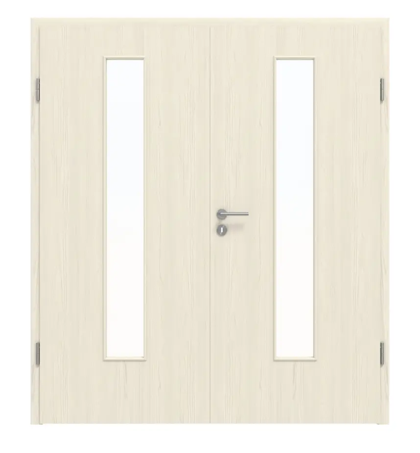 Widok frontowy – modrzew lazurowany LA 24 Basic Durat 2-skrzydłowe z ościeżnicą - Huga