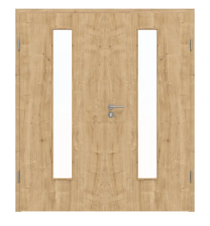 Widok frontowy dąb sękaty LA 24 Basic Durat drzwi dwuskrzydłowe z ościeżnicą - Huga
