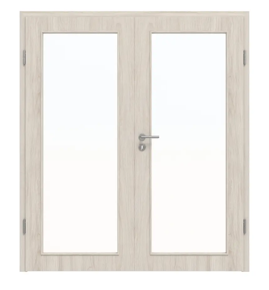 Widok frontowy - drzwi dwuskrzydłowe dąb lazura LA 27 Basic Durat z ościeżnicą - Huga