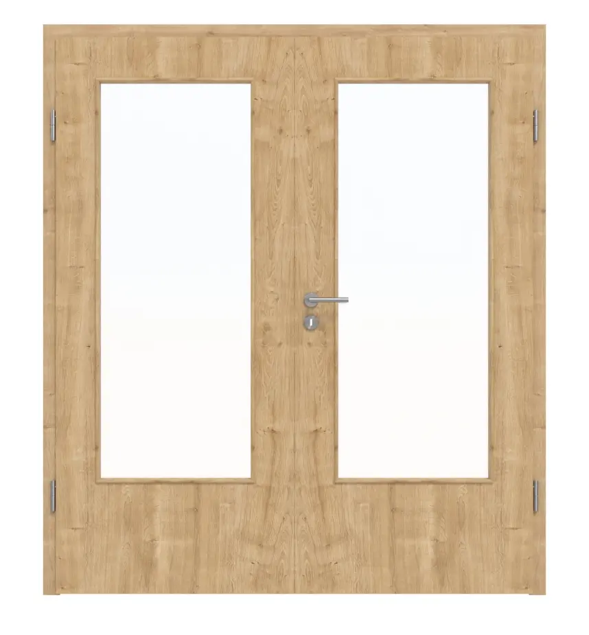 Widok frontowy dąb sękaty DIN-LA Basic Durat drzwi dwuskrzydłowe z ościeżnicą - Huga