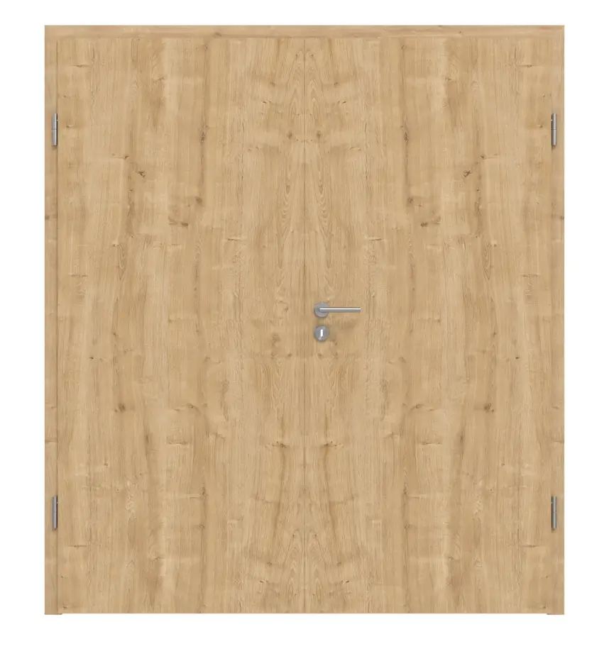 Widok frontowy dąb sękaty Basic Durat drzwi dwuskrzydłowe z ościeżnicą - Huga
