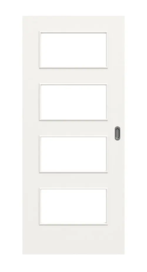 Widok z przodu: biały RAL 9016 LA 9 Basic Durat drzwi przesuwne - Huga