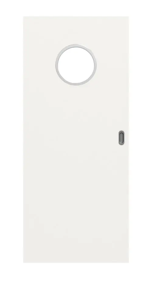 Zdjęcie z przodu biały RAL 9016 LA bulaj Basic Durat drzwi przesuwne - Huga