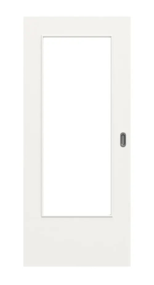 Widok z przodu: biały RAL 9016 DIN-LA Basic Durat drzwi przesuwne - Huga