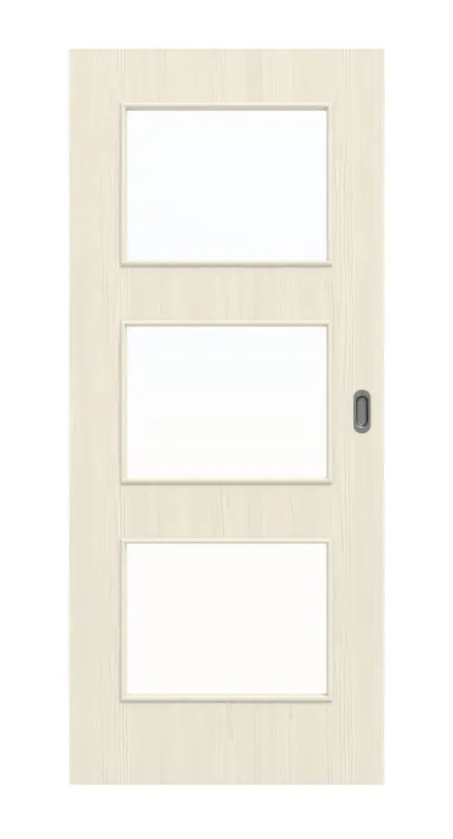 Widok z przodu drzwi przesuwnych modrzew lazurowany LA 11 Basic Durat - Huga