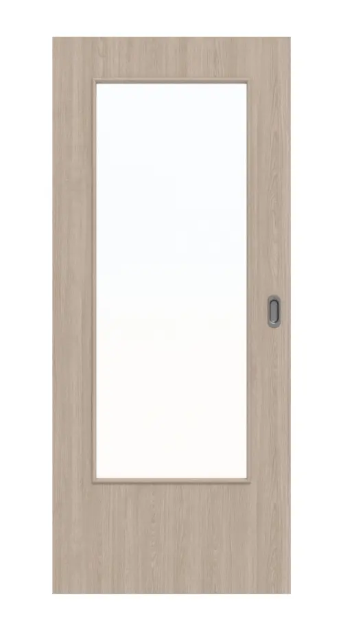 Widok z przodu drzwi przesuwnych dąb szary DIN-LA Basic Durat - Huga