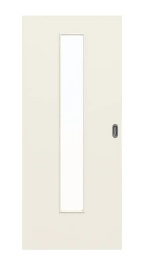 Zdjęcie od przodu lakierowanych drzwi przesuwnych biały podobny do RAL 9010 LA 24 Basic - Huga