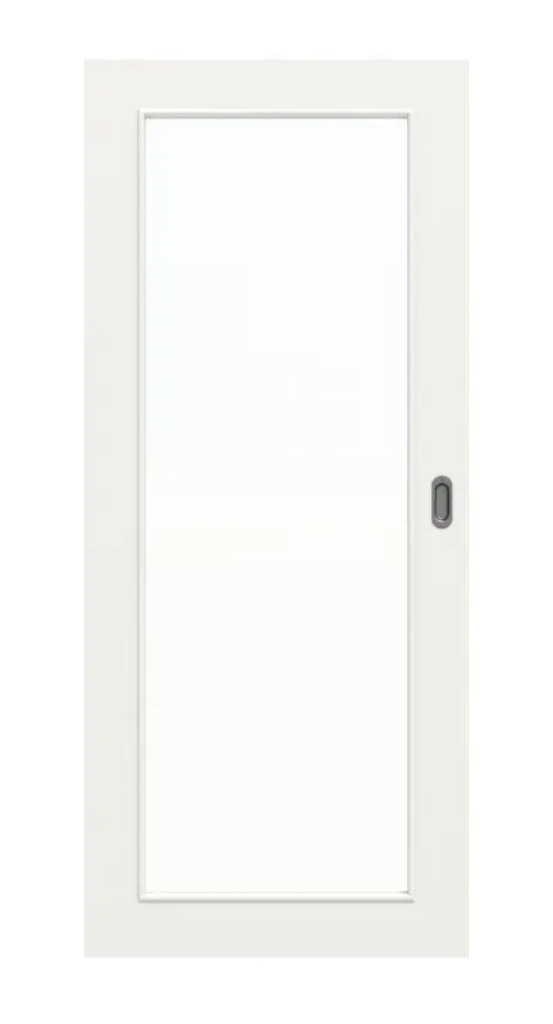 Widok z przodu drzwi przesuwnych Basic lakier biały podobny do RAL 9016 LA 27 - Huga