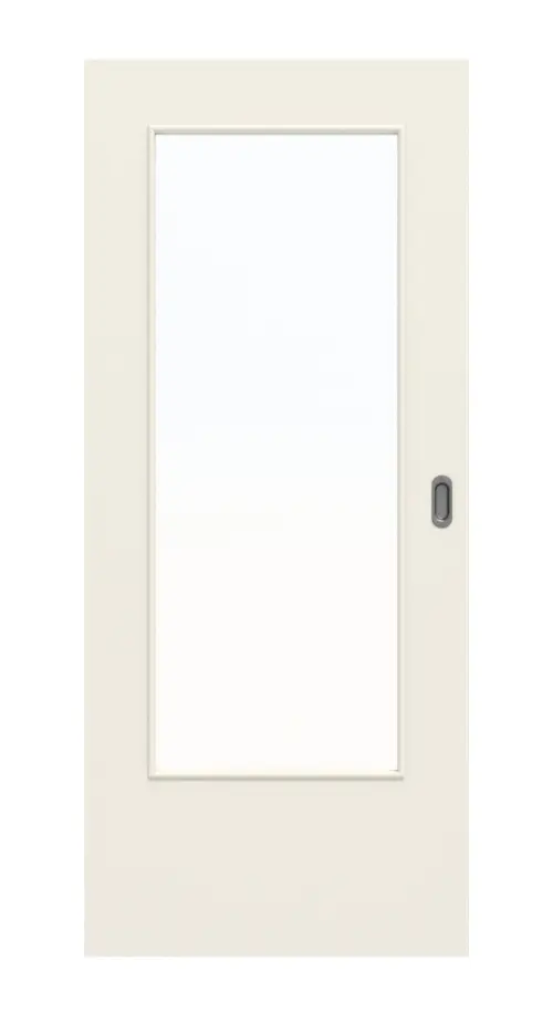 Widok z przodu lakierowanych drzwi przesuwnych Basic, biały podobny do RAL 9010 DIN-LA - Huga