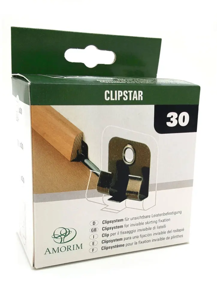 Widok opakowania klipsów montażowych do listew przypodłogowych (30 szt.) - Wicanders