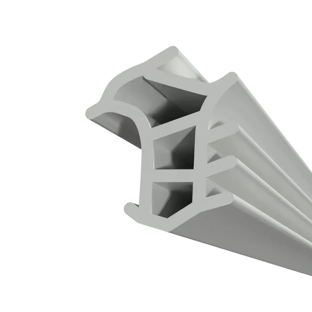 Widok frontowy uszczelki reklamacyjnej PVC marki HÖRMANN z płaską głowicą profilu.