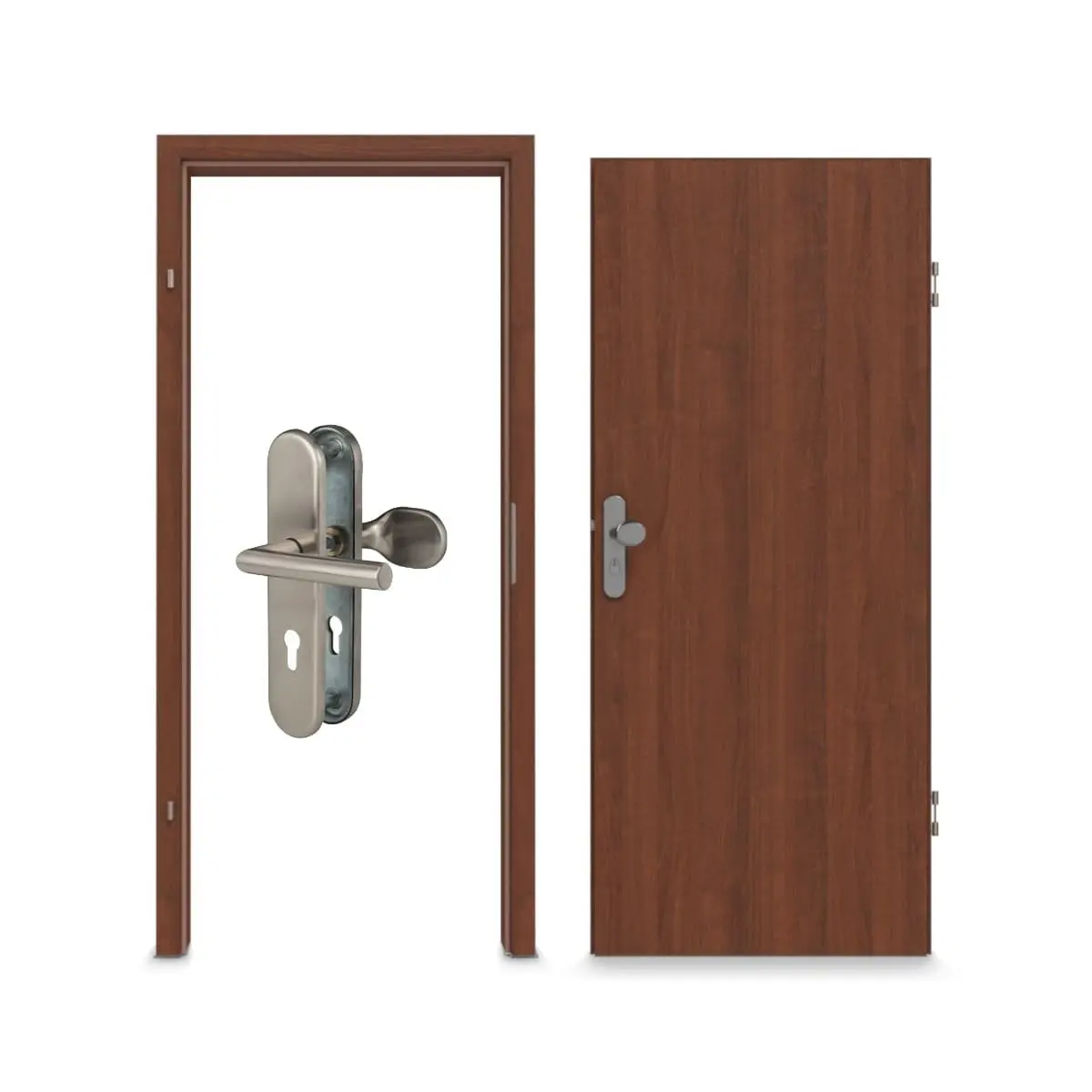 CLASSEN Zestaw drzwi wejściowych do mieszkania Italienische orzech włoski CPL 4.1 z ościeżnicą i okuciami