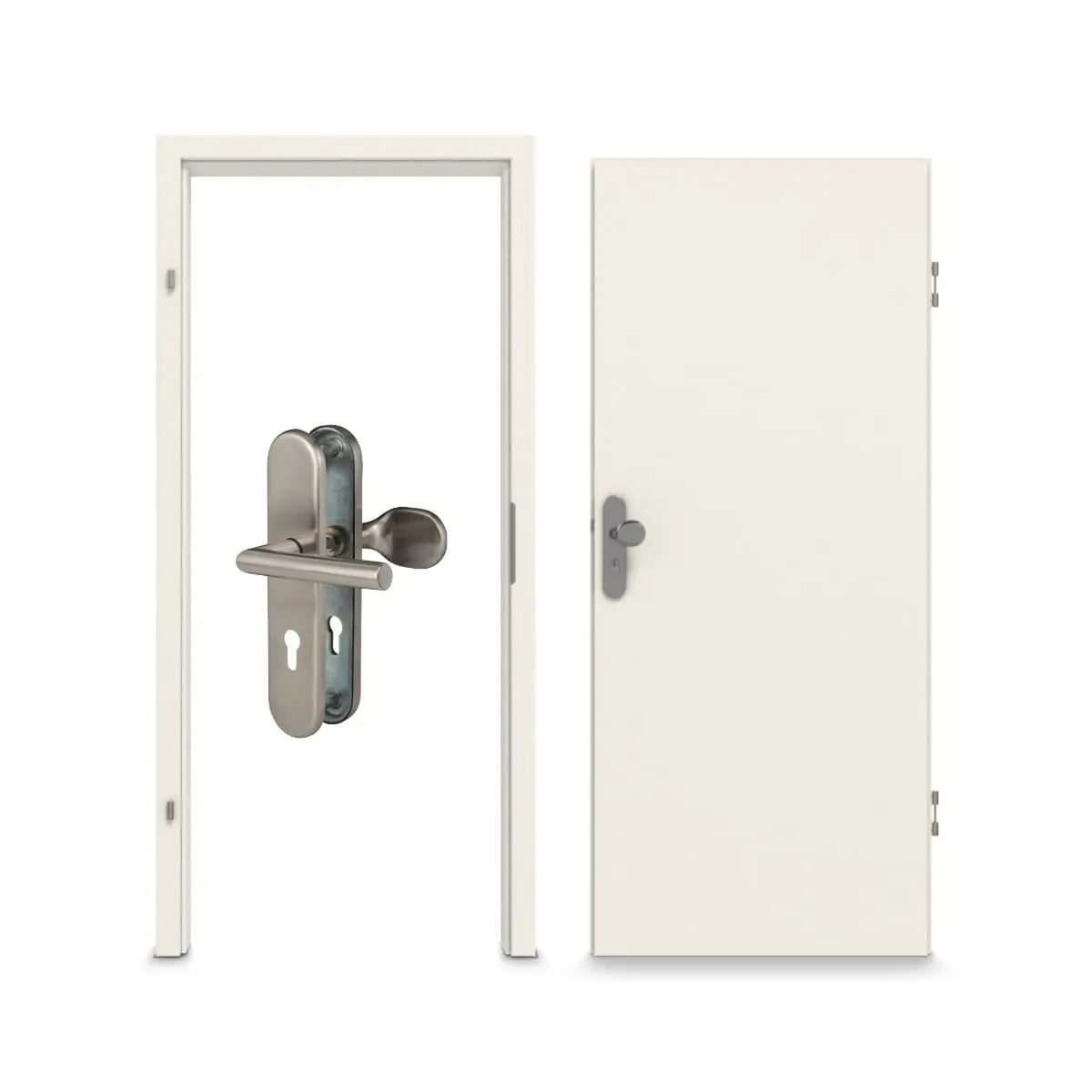 CLASSEN Zestaw drzwi wejściowych do mieszkania biały RAL 9010 CPL 4.1 z ościeżnicą i okuciem