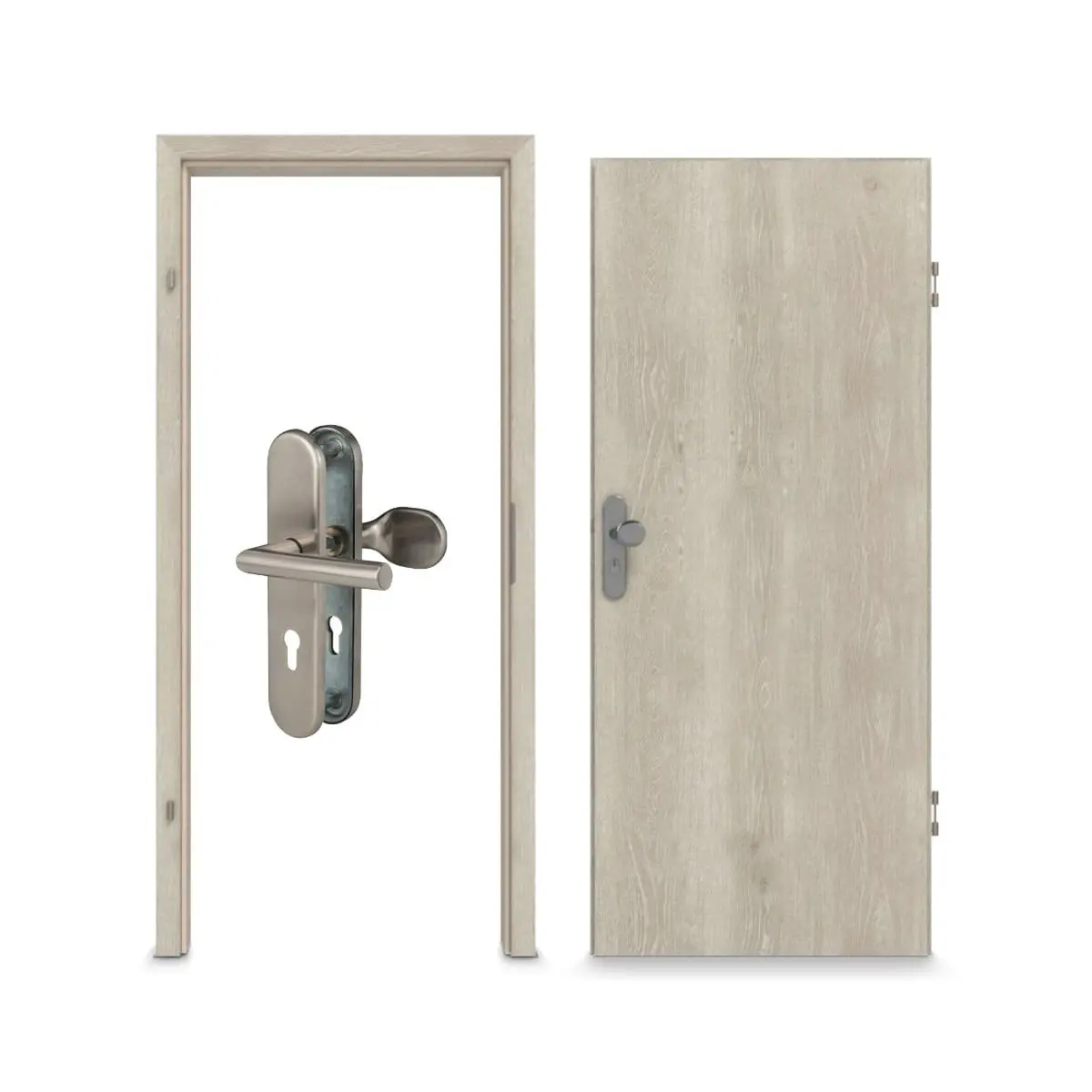 Zestaw drzwi wejściowych do mieszkania CLASSEN Kendal dąb CPL 4.1 z ościeżnicą i okuciami