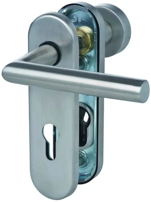 SÜDMETALL Ochronny szyld Sicura Ronny-KS stal szlachetna satynowana do drzwi wejściowych z osłoną cylindra