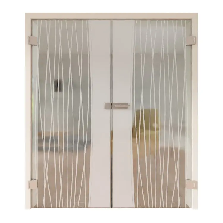 GARANT całoszklane drzwi dwuskrzydłowe Accordia wykończenie sitodrukiem