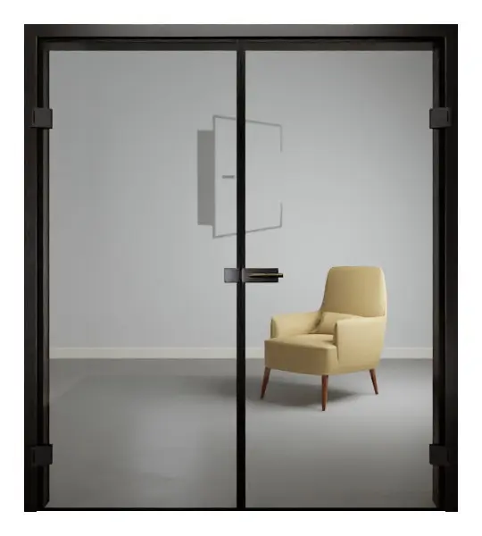 ERKELENZ drzwi całoszklane dwuskrzydłowe BlackLine Cubus 3 