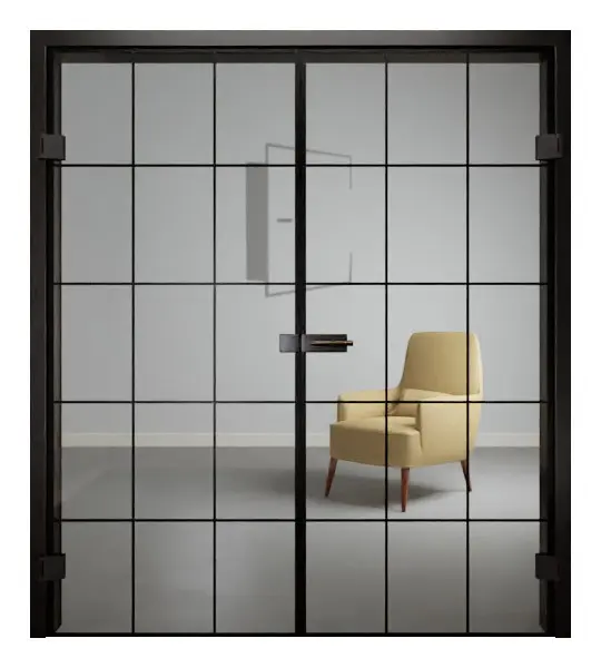 ERKELENZ Drzwi dwuskrzydłowe całoszklane BlackLine Cubus 4 