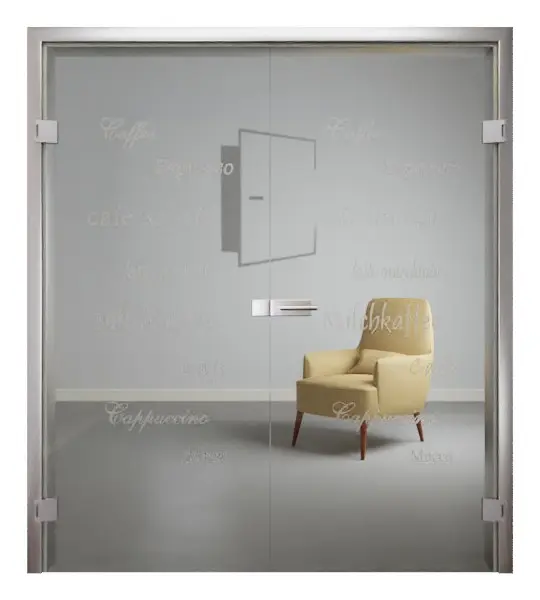 Zdjęcie Cafe 2 matowienie drzwi dwuskrzydłowe z motywem matowym - Erkelenz