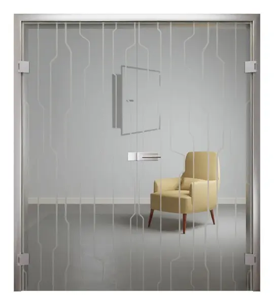 Zdjęcie Curves klasyczne matowe drzwi dwuskrzydłowe z motywem matowym - Erkelenz