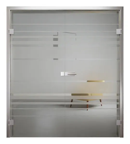 Zdjęcie drzwi dwuskrzydłowych Selina z matowieniem i motywem matowym - Erkelenz