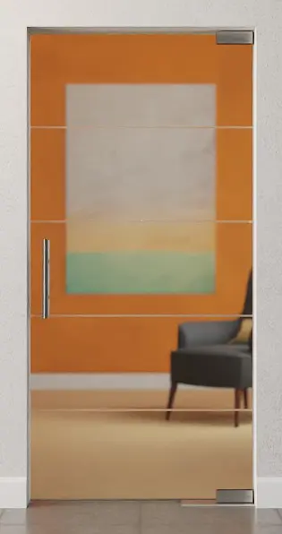 Zdjęcie Prime Motiv matowy drzwi wahadłowe szklane DORMA Mundus BTS wariant 1 - Erkelenz