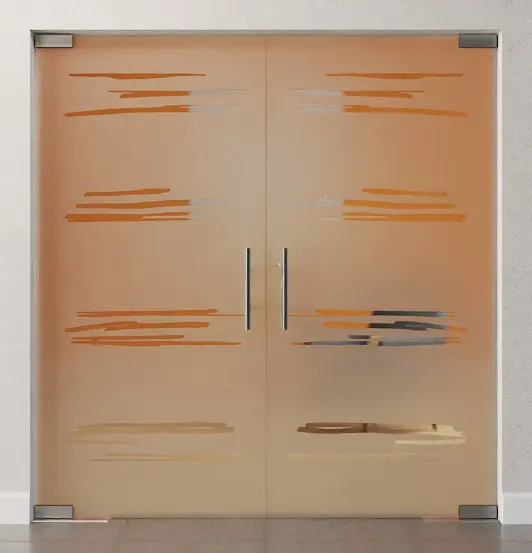 Zdjęcie Bukareszt motyw przezroczysty 2-skrzydłowe drzwi wahadłowe szklane DORMA Mundus BTS wariant 4 - Erkelenz