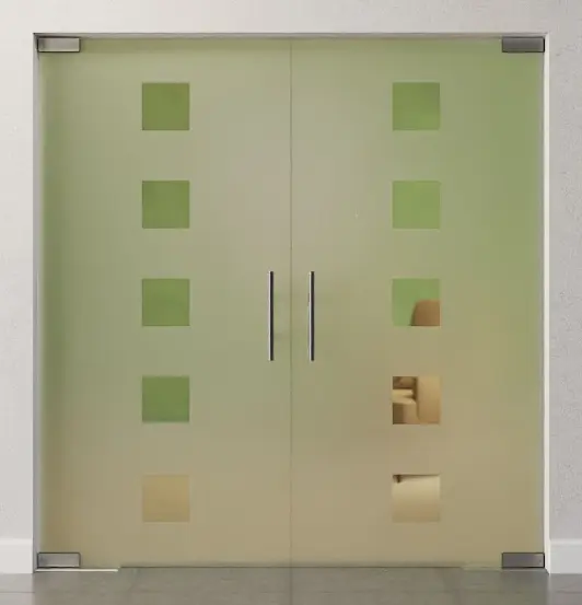 Zdjęcie Cinque motyw przezroczysty 2-skrzydłowe drzwi wahadłowe szklane DORMA Mundus BTS wariant 4 - Erkelenz