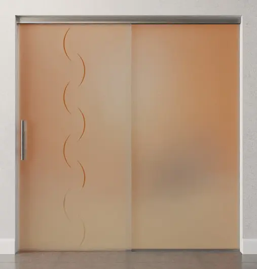 Zdjęcie szklanych drzwi przesuwnych Atessa motyw przezroczysty ze stałym elementem bocznym Sigma Flexible Wariant 1 - Erkelenz