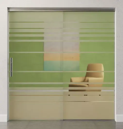 Zdjęcie drzwi przesuwnych szklanych Selina motyw przezroczyste ze stałym elementem bocznym Sigma Flexible wariant 1 - Erkelenz