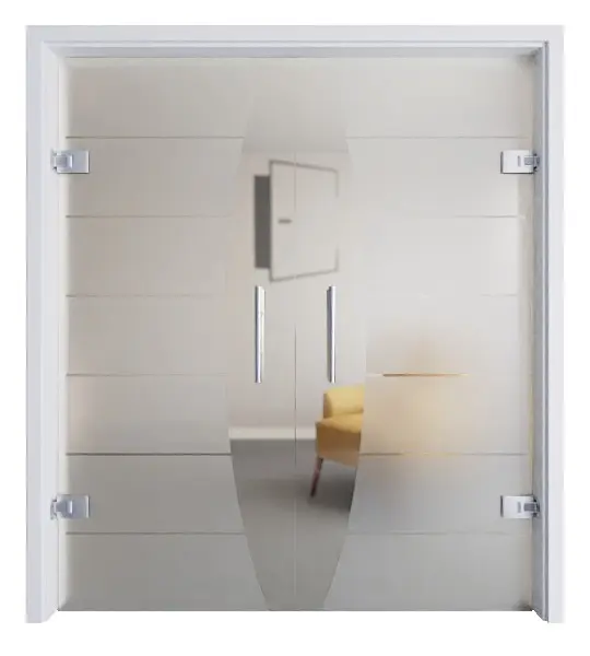 ERKELENZ drzwi dwuskrzydłowe szklane Amara matowe z motywem przezroczystym