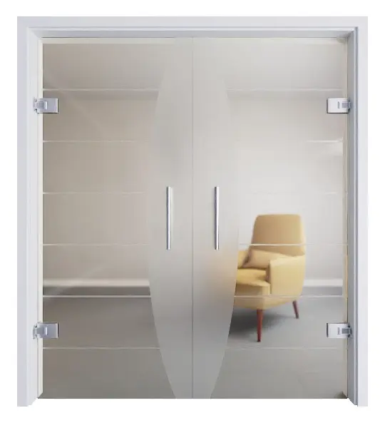 ERKELENZ Drzwi szklane dwuskrzydłowe Amara z matowym wykończeniem i motywem matowym