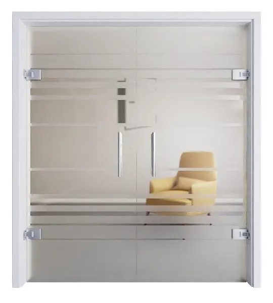 ERKELENZ Drzwi szklane dwuskrzydłowe Selina Mattierung z motywem przezroczystym