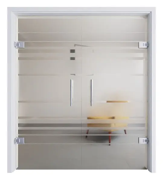 ERKELENZ Drzwi podwójne przeszklone wahadłowe Selina matowe, z matowym motywem