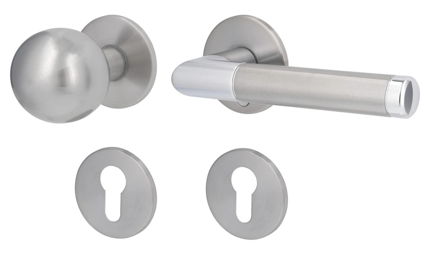 Royal-R Chrom/Edelstahl-sat. Wohnungseingangsgarnitur Flat - Südmetall