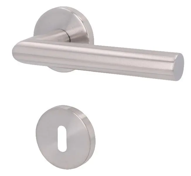 1. Zdjęcie klamki drzwiowej SÜDMETALL Ronny II-R stal nierdzewna satynowana Vario Star