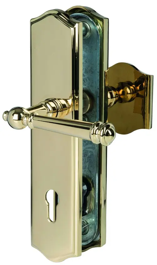 SÜDMETALL zamek z zabezpieczeniem przed zmianą Sicura Mount Everest-LS/LS robusta złoto-polerowane do drzwi wejściowych do mieszkania