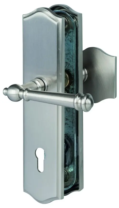 SÜDMETALL zamek z zabezpieczeniem przed zmianą Sicura Mount Everest-LS/LS stal nierdzewna satynowana do drzwi wejściowych do mieszkania