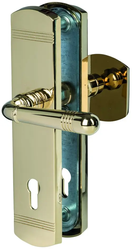 SÜDMETALL zamek z zabezpieczeniem przed zmianą Sicura Scarlet-LS/LS Robusta złoto polerowane do drzwi wejściowych do mieszkania