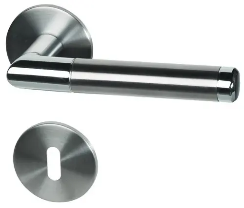 SÜDMETALL okucia Royal-R chrom/stal szlachetna satynowana. Płaska dla drzwi wejściowych do mieszkania