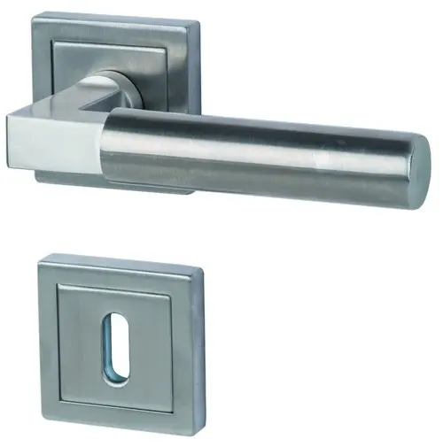 Alaska Square-R stal nierdzewna satynowana zestaw do drzwi wejściowych do mieszkania Top Speed - Südmetall