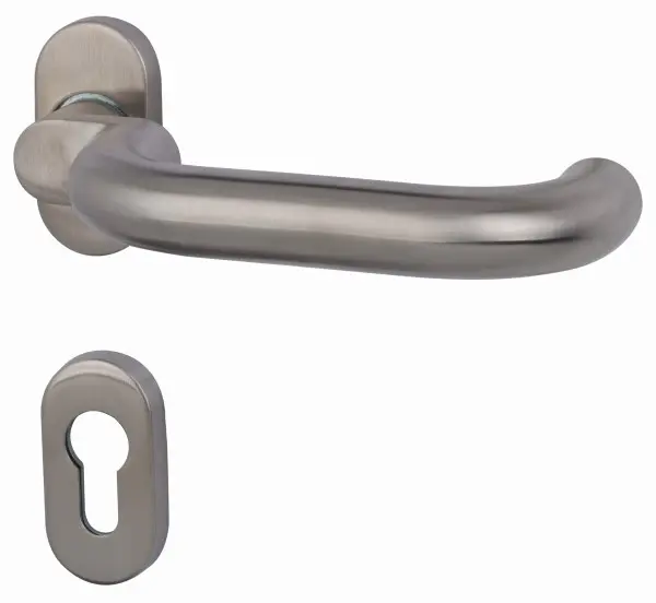 SÜDMETALL zamek przeciwpożarowy Paula III SP-R stal nierdzewna satynowana okucie wąskoprofilowe klamka/klamka TOP SPEED