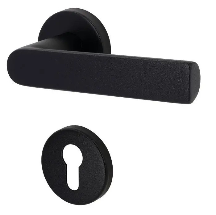 SÜDMETALL zamek przeciwpożarowy Korsika - R czarny matowy struktura Top Speed