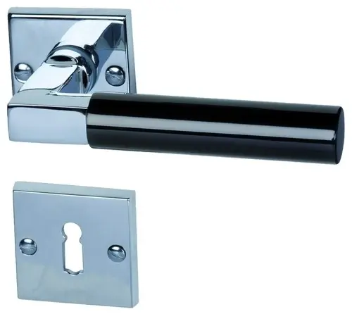 SÜDMETALL klamka drzwiowa Alaska Square-R chrom/czarny polerowany Vario Star