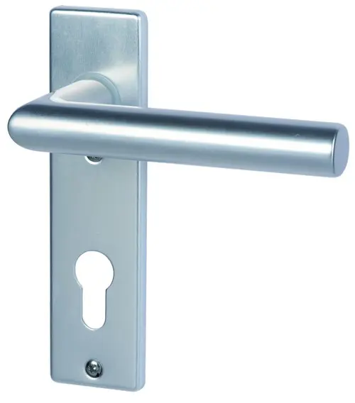 SÜDMETALL okucie Ronny-KS aluminium F1 perłowo-matowe Vario Star do drzwi wejściowych do mieszkania