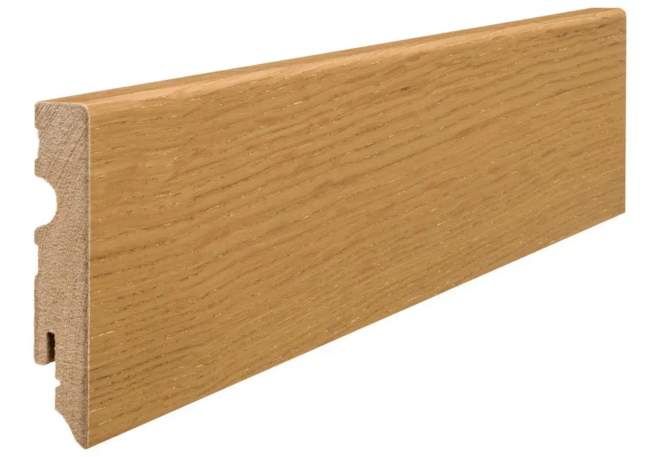 Widok listwy przypodłogowej do parkiet okleina dębowa olejowane (15 x 80 x 2200 mm) - Haro