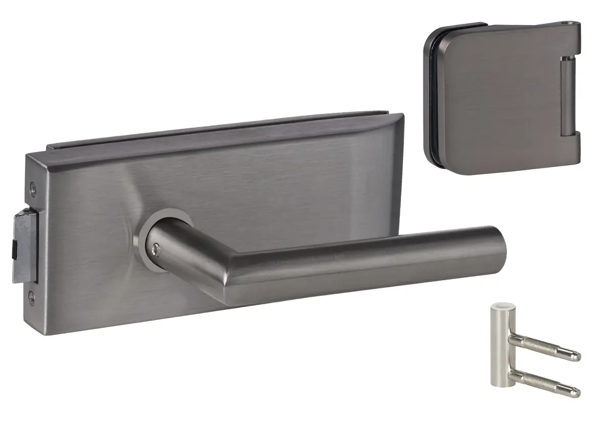 Zestaw okuć do drzwi dwuskrzydłowych szklanych Malaga stal szlachetna - Südmetall